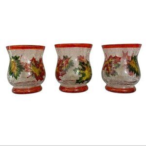 Set of 3 Candle Holders Leaves Fall Autumn Decor